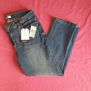 Kensie Distressed Skinny Crop Jeans